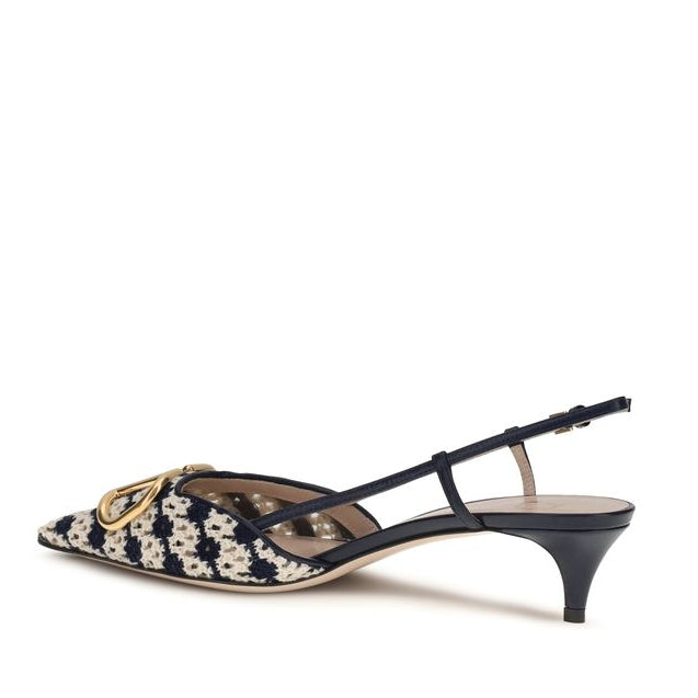 Multicolor Goatskin Mid Heel Pumps