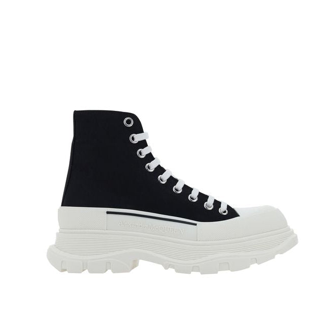 Black Fabric Platform Sneakers