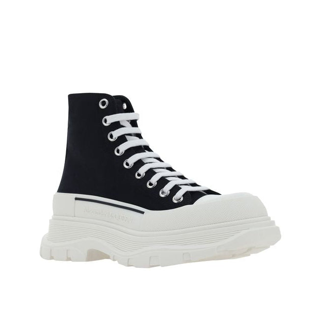 Black Fabric Platform Sneakers