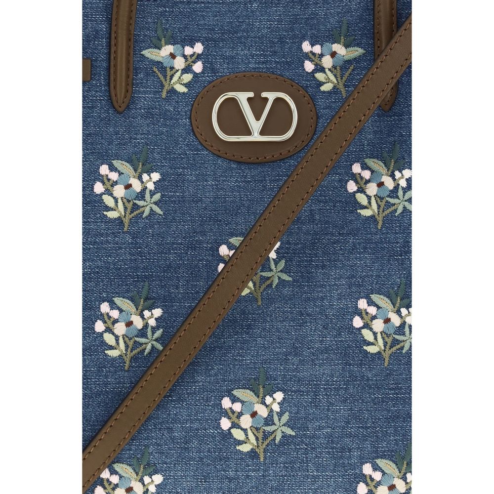 Blue Cotton Shoulder Bag