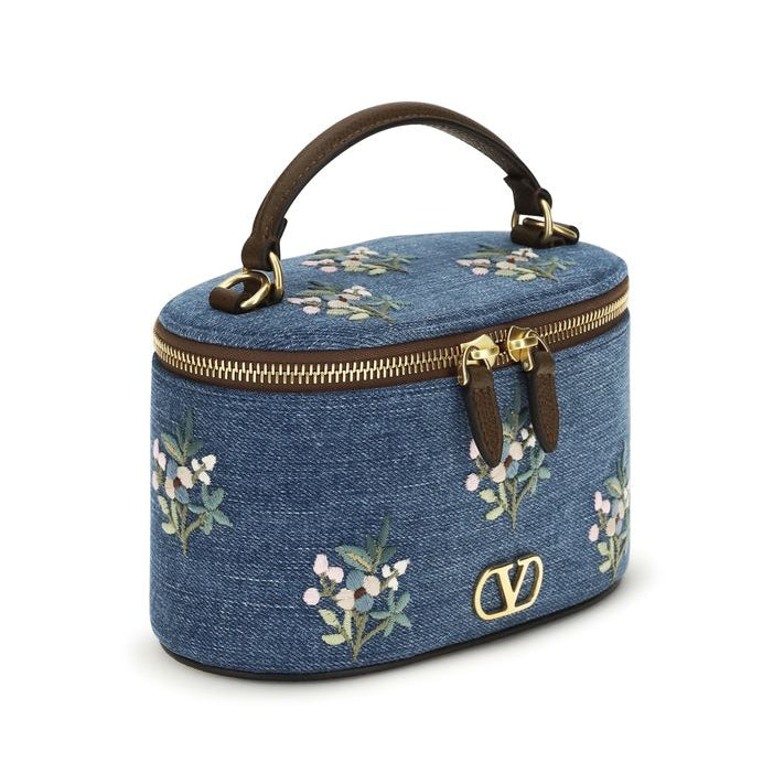 Blue Cotton Handbag