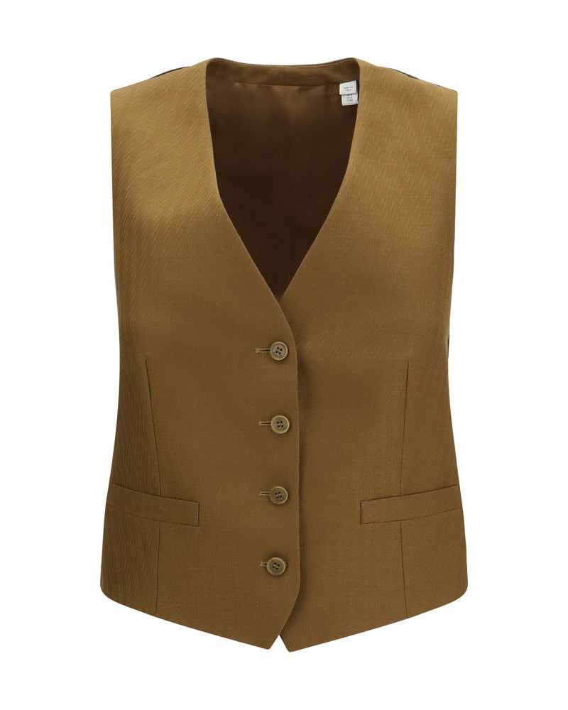 Brown Wool Oves Aries Sleveless Jacket
