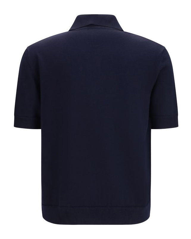 Blue Wool Oves Aries Polo Shirt