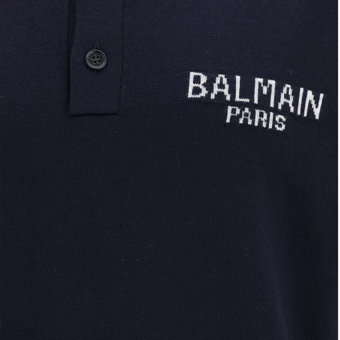 Blue Wool Oves Aries Polo Shirt
