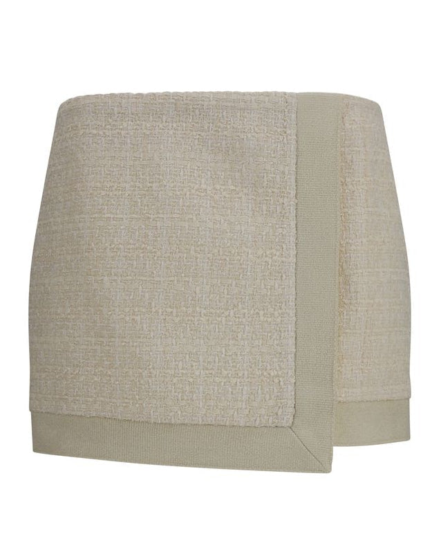 Beige Wool Oves Aries Mini Skirt