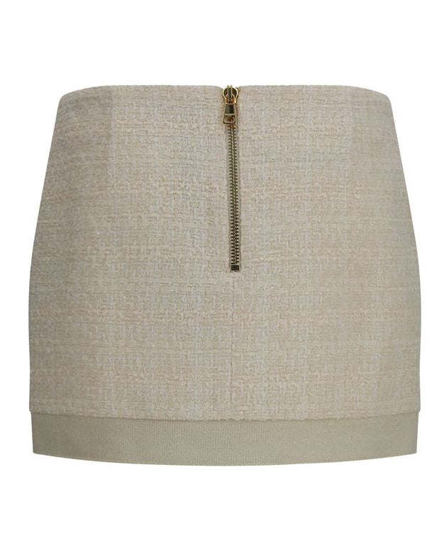 Beige Wool Oves Aries Mini Skirt