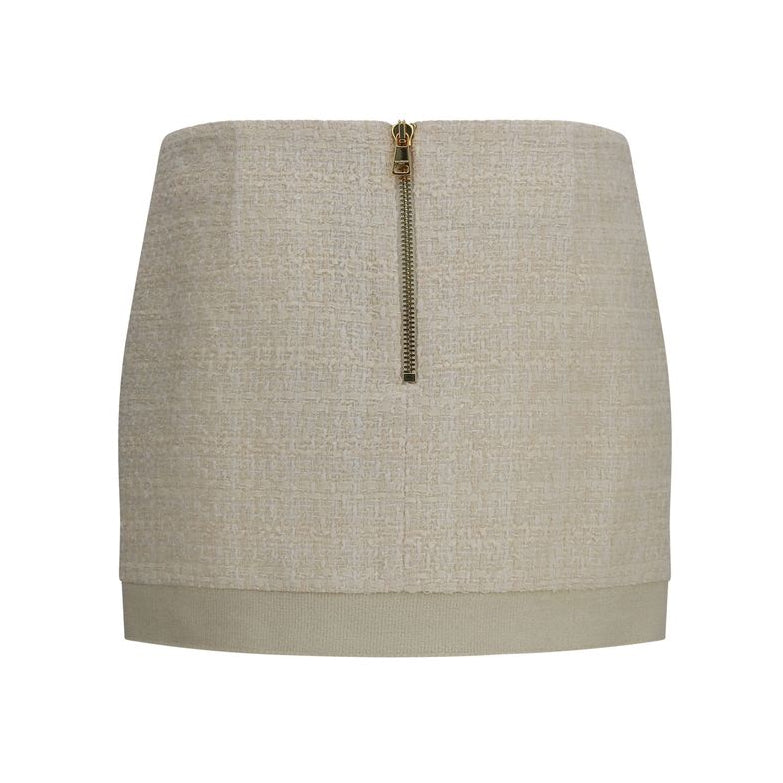 Beige Wool Oves Aries Mini Skirt
