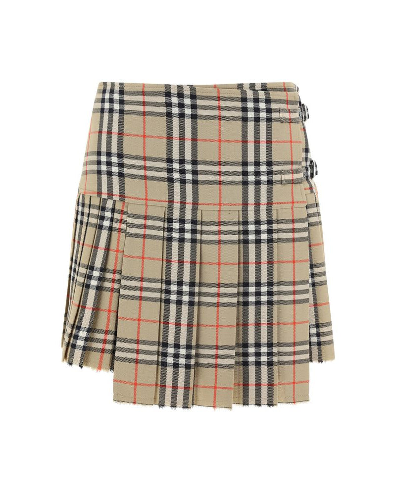 Beige Wool Oves Aries Mini Skirt