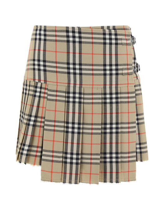 Beige Wool Oves Aries Mini Skirt