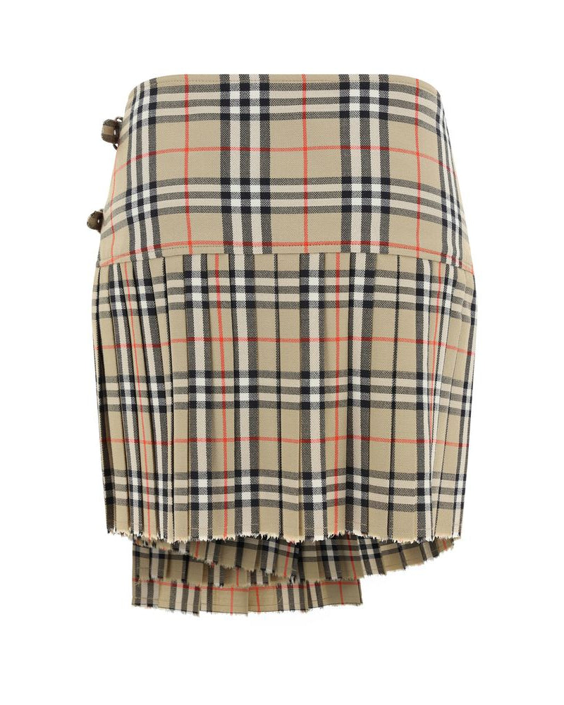 Beige Wool Oves Aries Mini Skirt