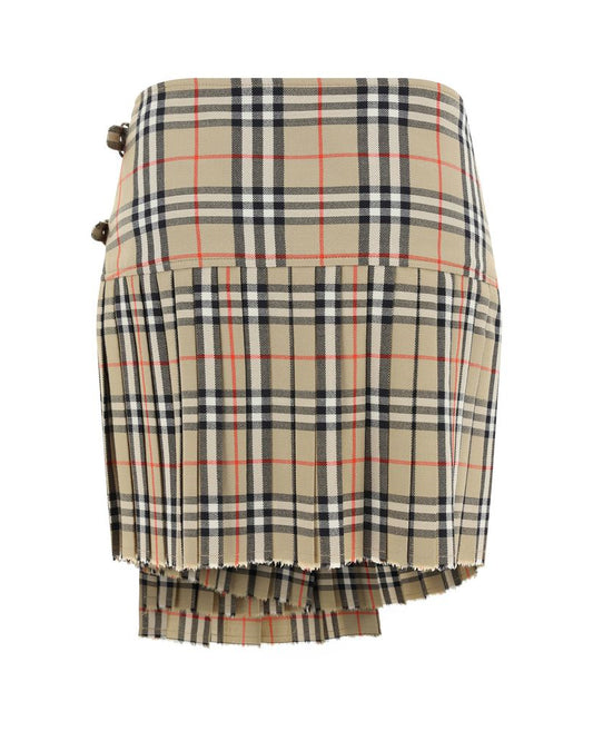 Beige Wool Oves Aries Mini Skirt