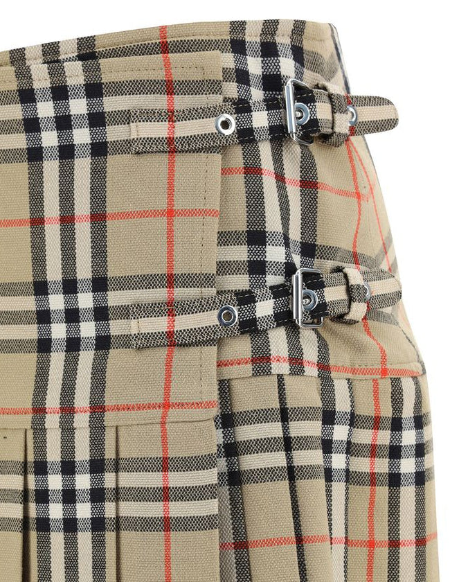 Beige Wool Oves Aries Mini Skirt