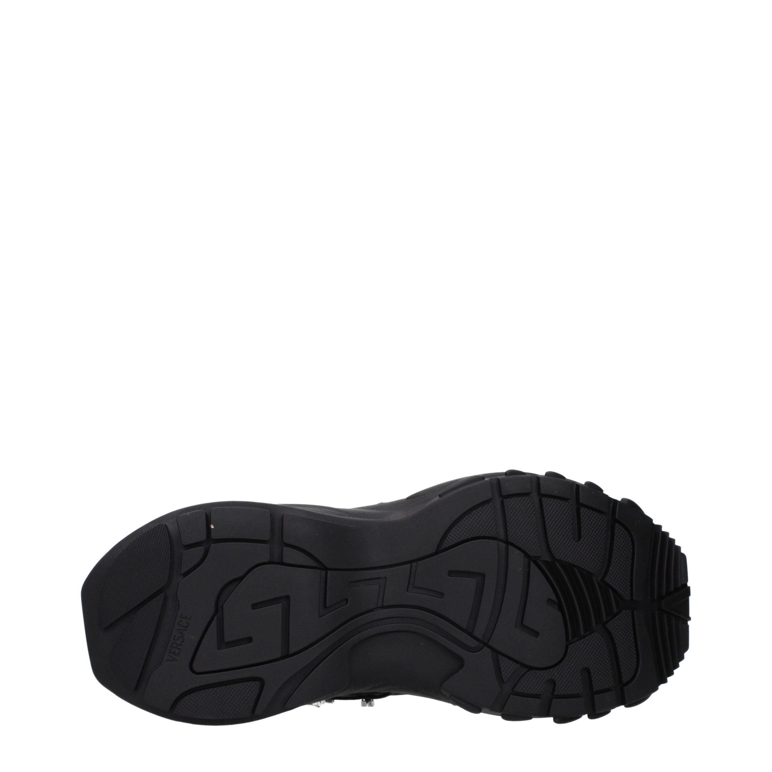 Black Fabric Chunky Sneakers