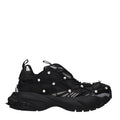 Black Fabric Chunky Sneakers