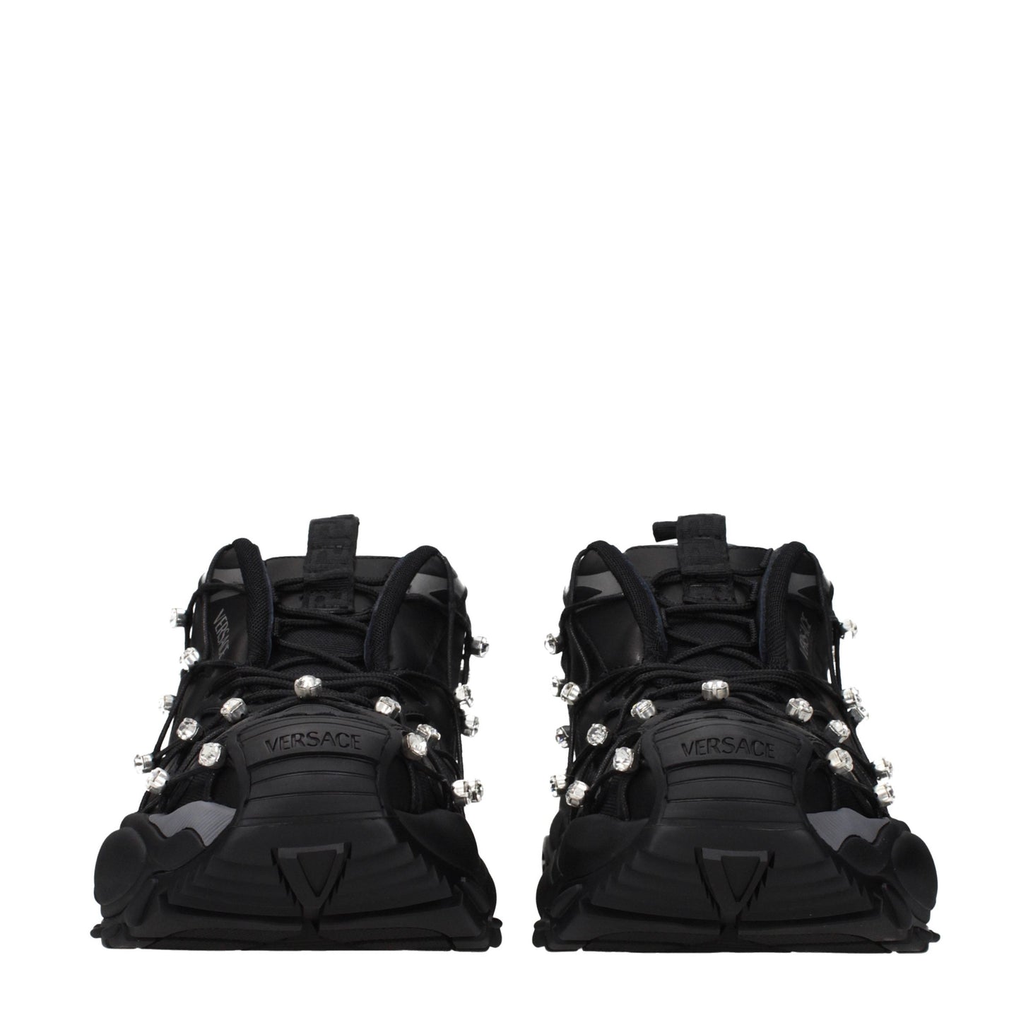 Black Fabric Chunky Sneakers