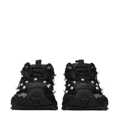 Black Fabric Chunky Sneakers
