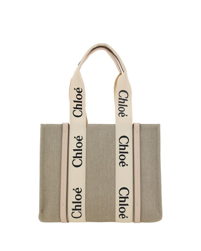 Beige Linen Handbag