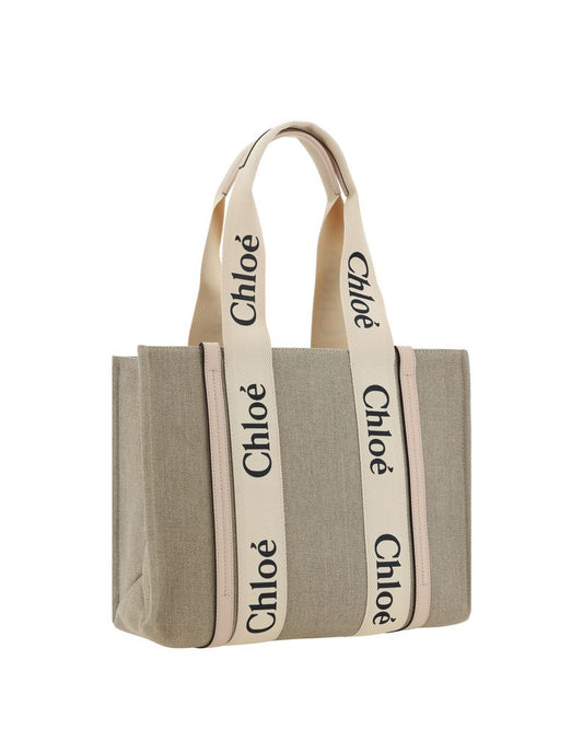 Beige Linen Handbag