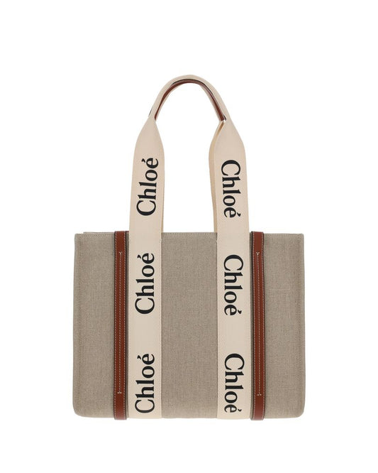 Beige Linen Handbag