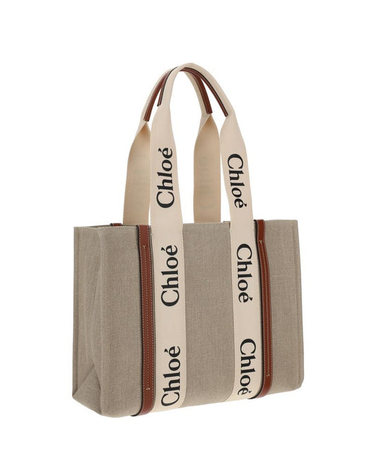 Beige Linen Handbag