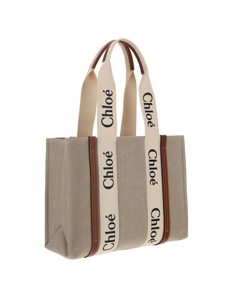 Beige Linen Handbag