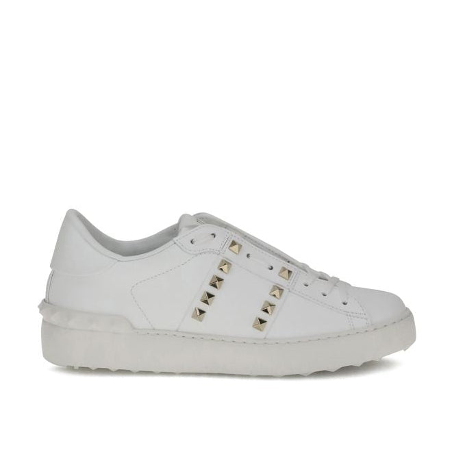 White Calf Leather Bos Taurus Sneakers