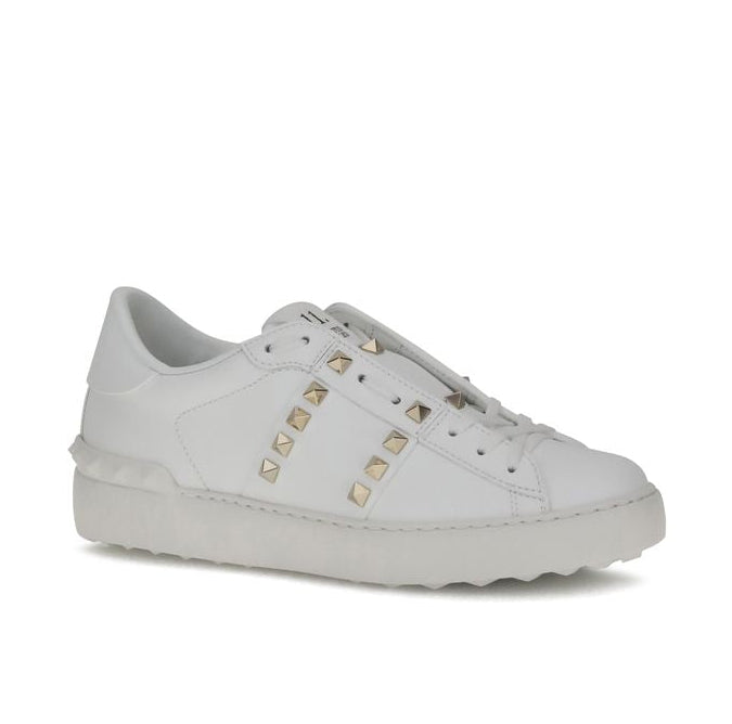 White Calf Leather Bos Taurus Sneakers