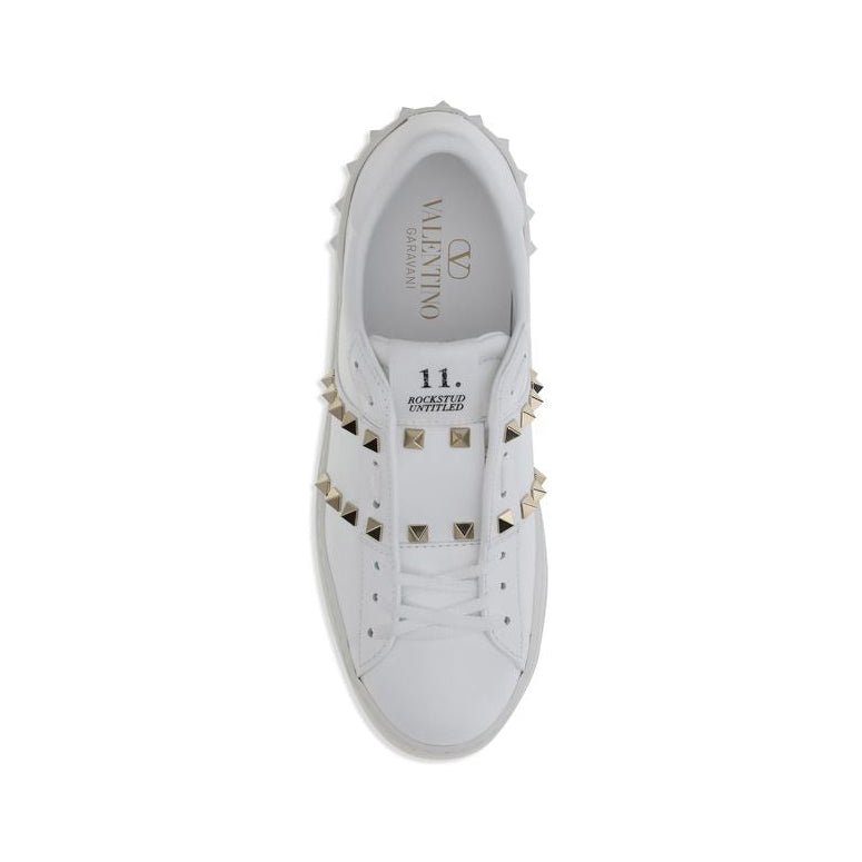White Calf Leather Bos Taurus Sneakers