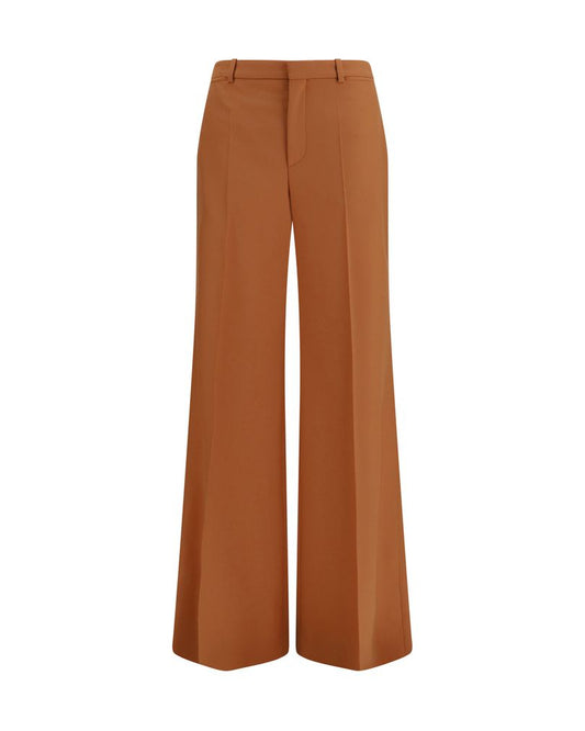 Orange Cotton Flared Pants