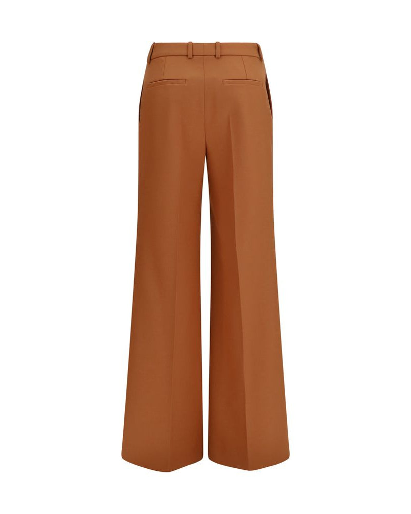Orange Cotton Flared Pants