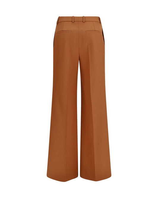 Orange Cotton Flared Pants