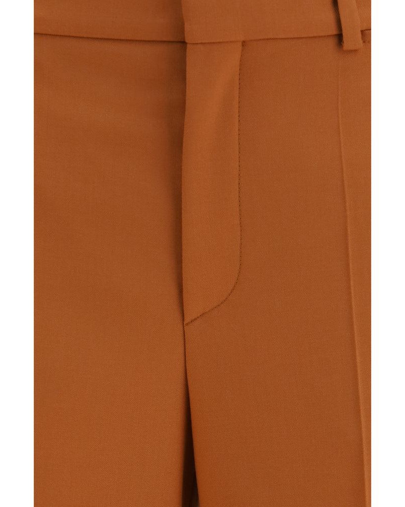Orange Cotton Flared Pants