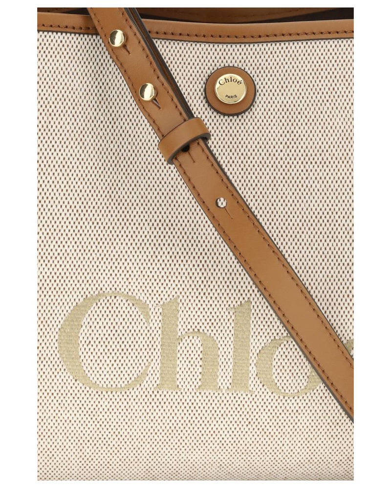 Beige Fabric Shoulder Bag