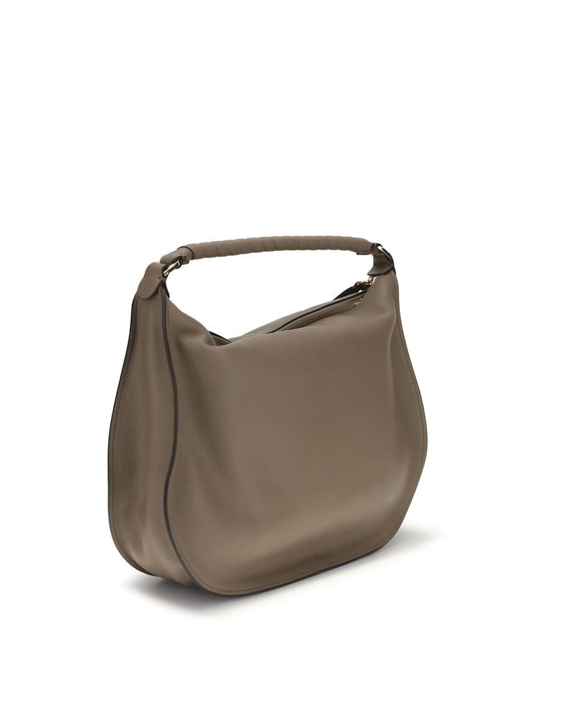 Beige Calf Leather Bos Taurus Shoulder Bag