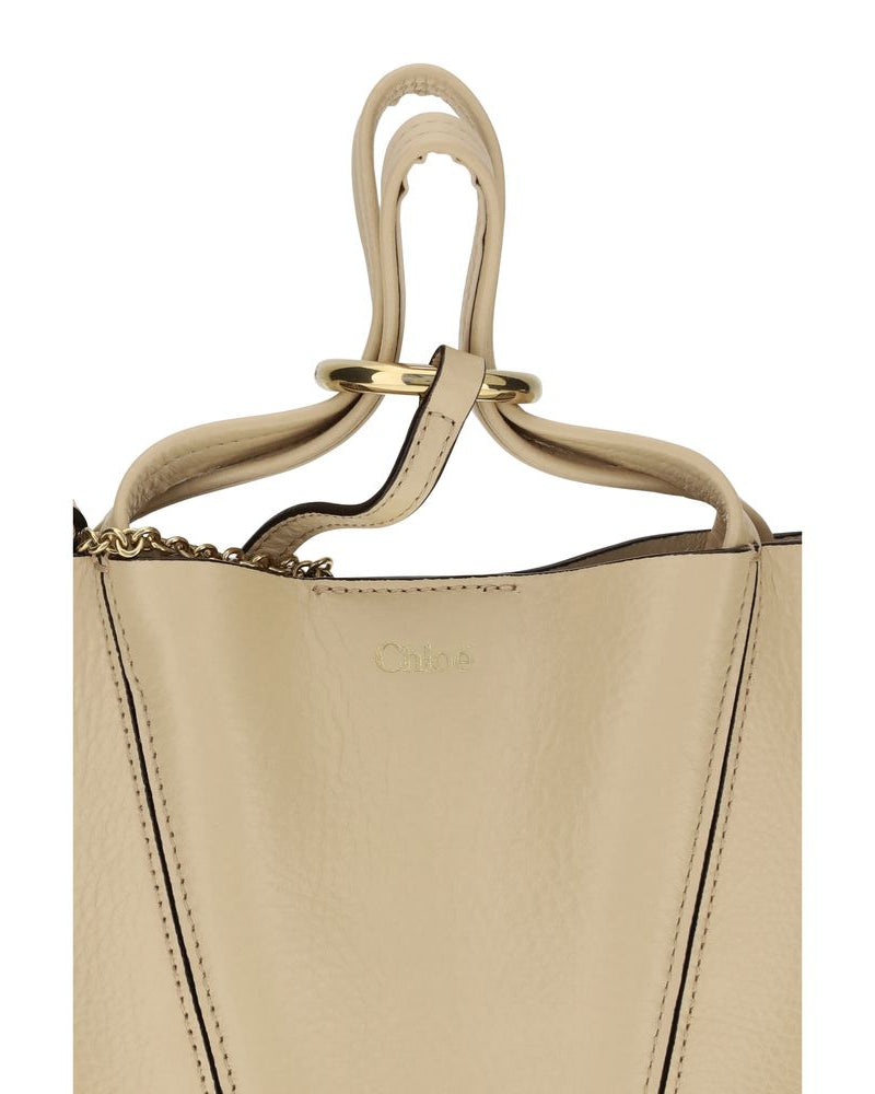 Beige Calf Leather Bos Taurus Shoulder Bag