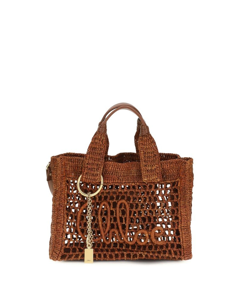 Brown Raffia Shoulder Bag