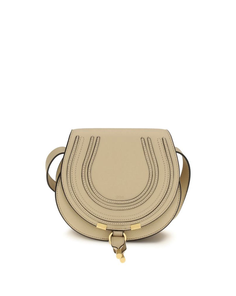 Beige Calf Leather Bos Taurus Shoulder Bag