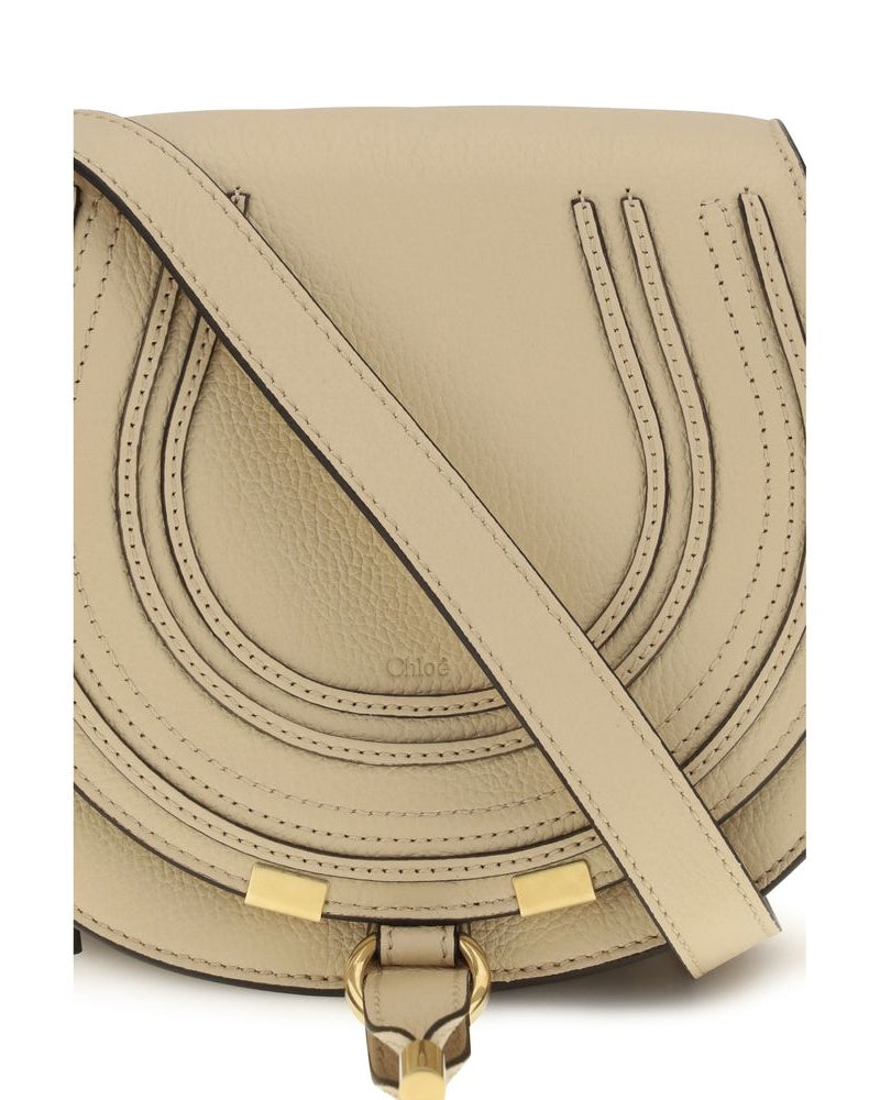 Beige Calf Leather Bos Taurus Shoulder Bag