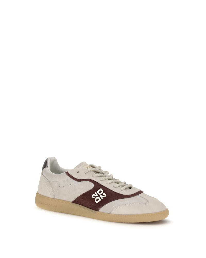 Beige Calf Leather Bos Taurus Low Top Sneakers