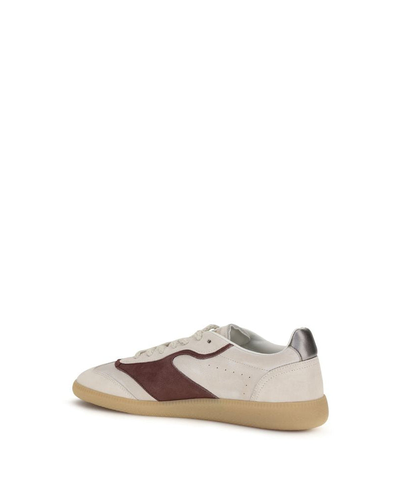 Beige Calf Leather Bos Taurus Low Top Sneakers