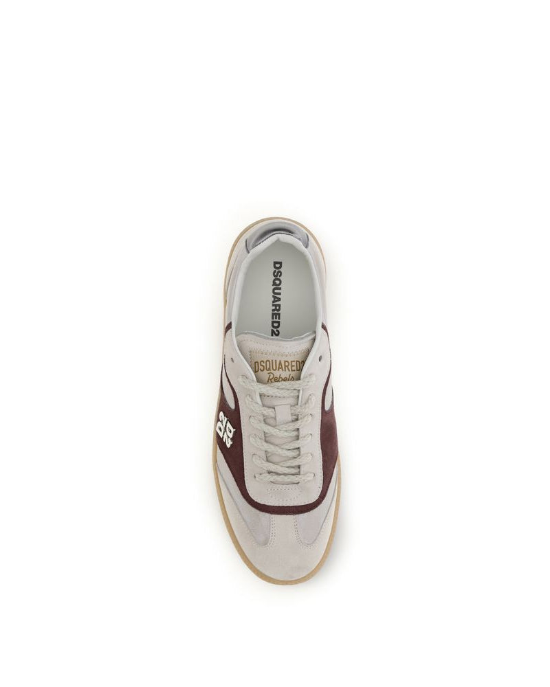 Beige Calf Leather Bos Taurus Low Top Sneakers