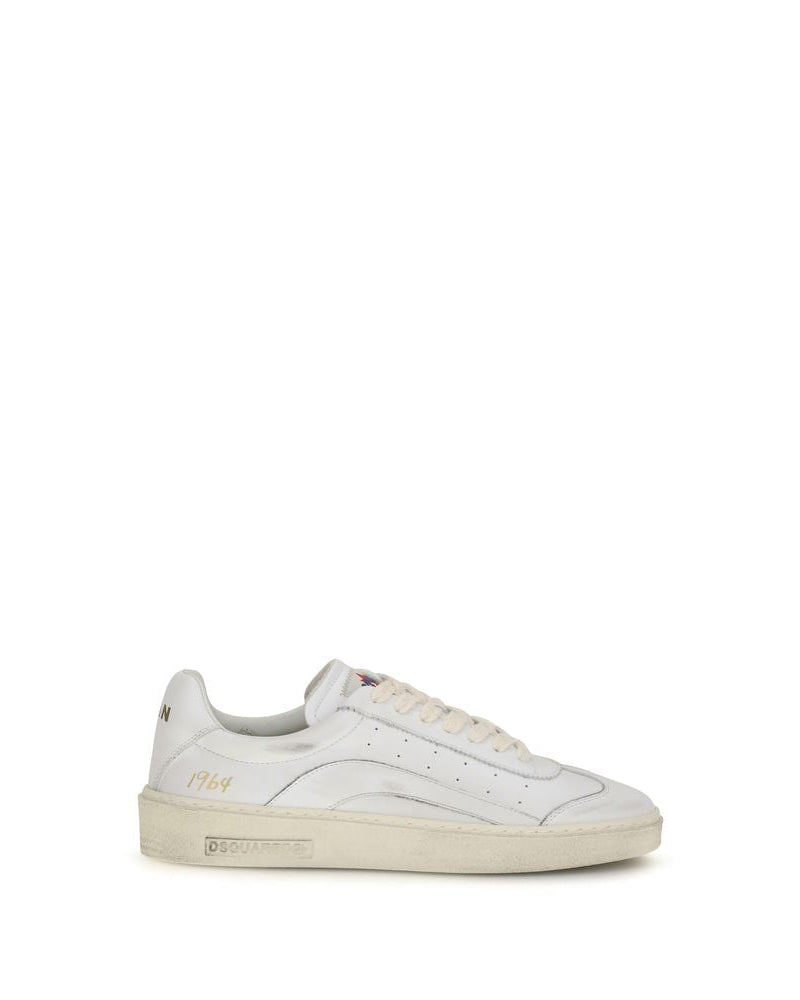 White Calf Leather Bos Taurus Low Top Sneakers