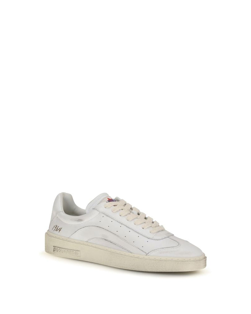 White Calf Leather Bos Taurus Low Top Sneakers
