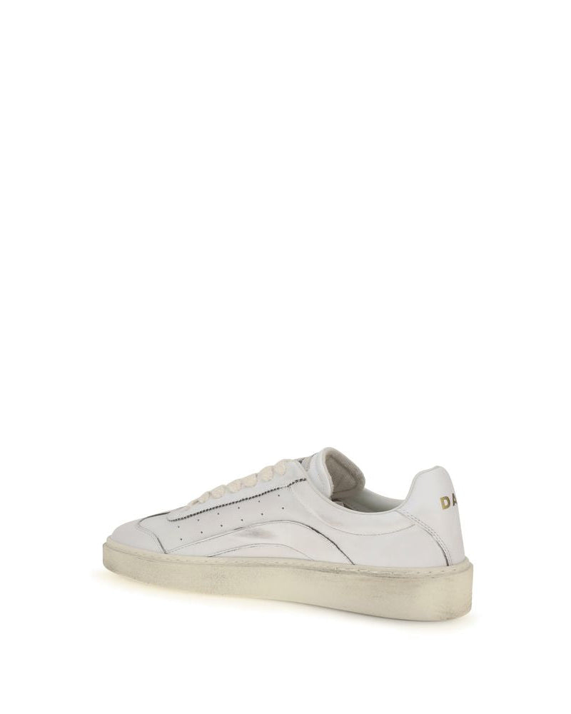 White Calf Leather Bos Taurus Low Top Sneakers