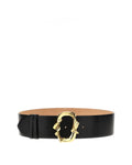 Alexander McQueen – Snake Buckle Leather Belt Black