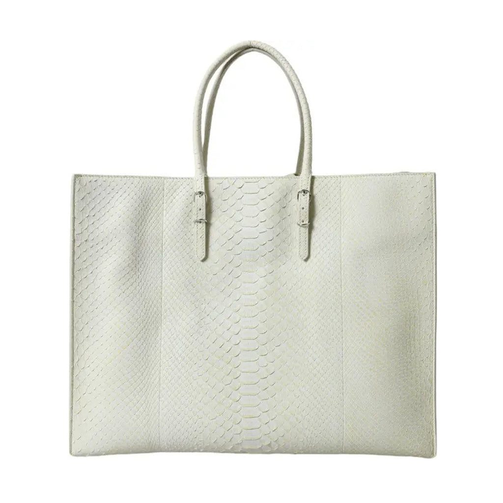 Balenciaga - White Yellow Exotic Skin Leather Shopping PAPIER Bag