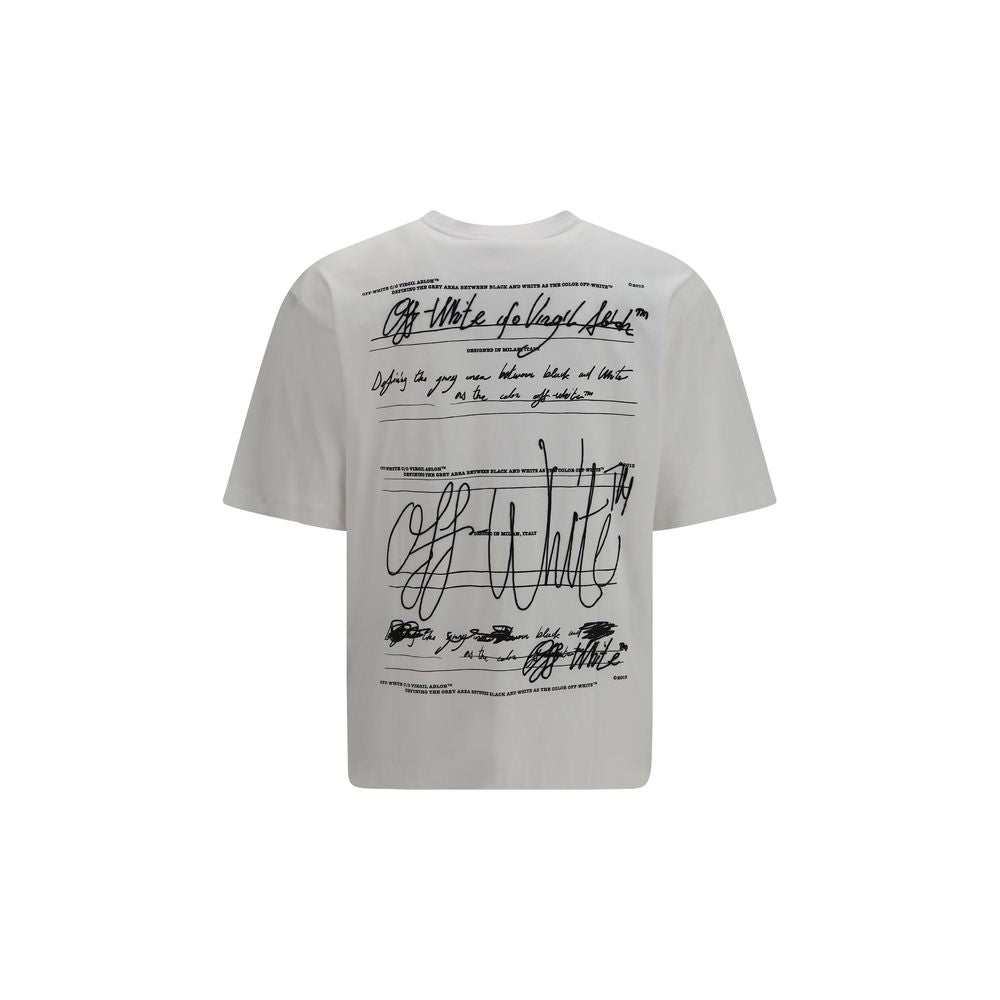Off-White - Stroke Skate T-Shirt Bianca con Logo Ricamato