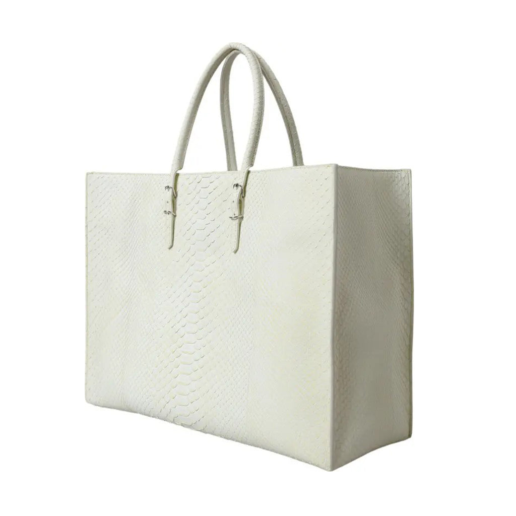 Balenciaga - White Yellow Exotic Skin Leather Shopping PAPIER Bag
