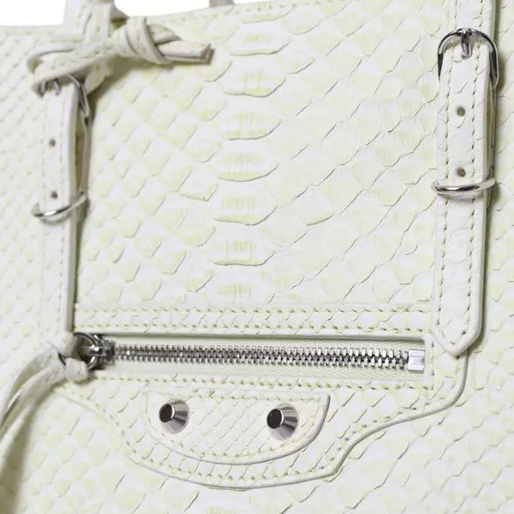 Balenciaga - White Yellow Exotic Skin Leather Shopping PAPIER Bag