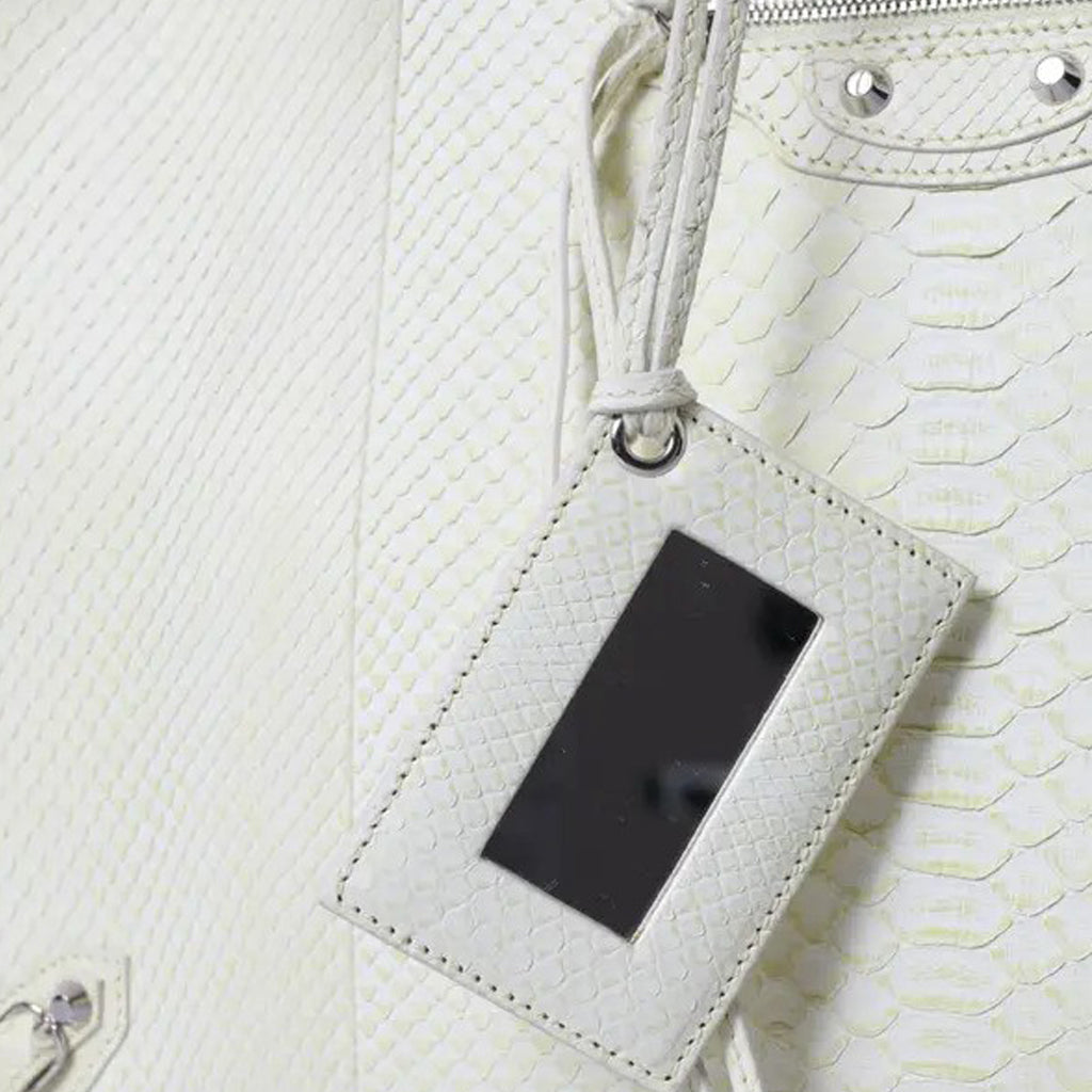 Balenciaga - White Yellow Exotic Skin Leather Shopping PAPIER Bag